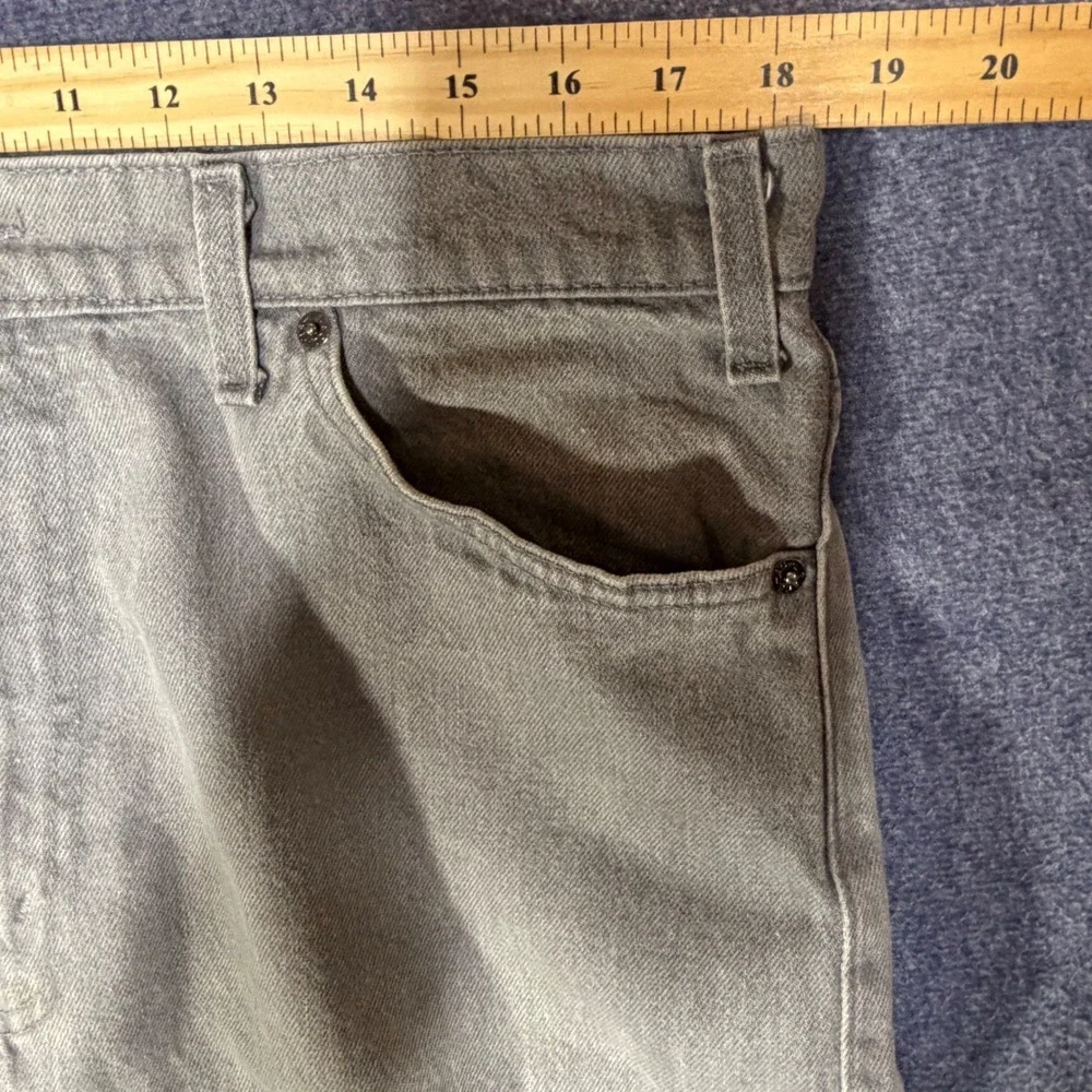 Vintage Levis 505 Orange Tab Jeans Mens 38x34 Sage Green USA Straight Leg Stain